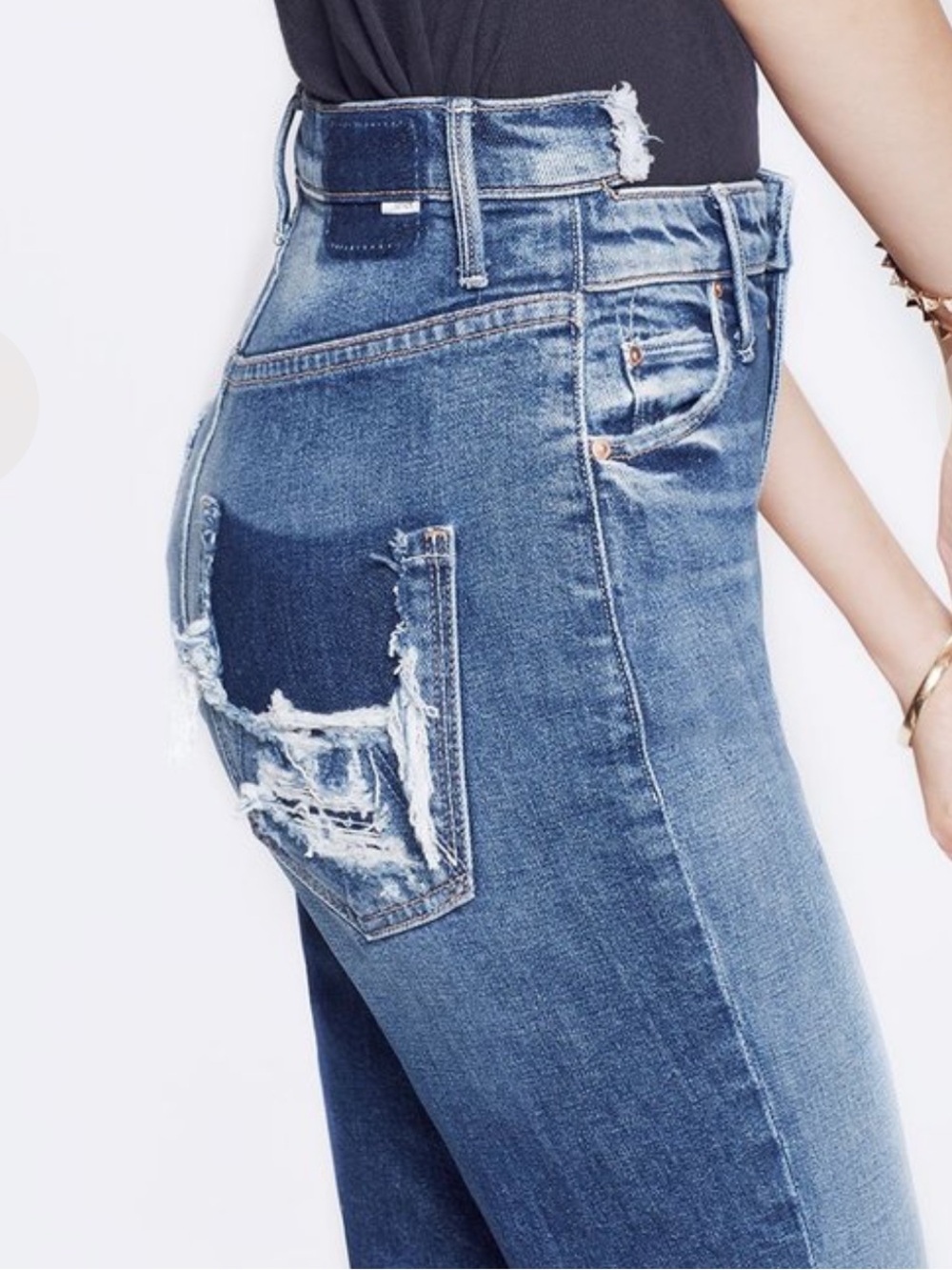 Mother The Dazzler Shift Ultra High-Rise Cropped Skinny Jeans - Picture 3 of 15